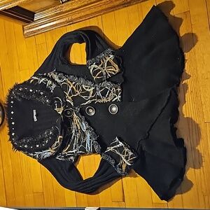 Roz & Ali Boho PM Black Asymmetric Cardigan